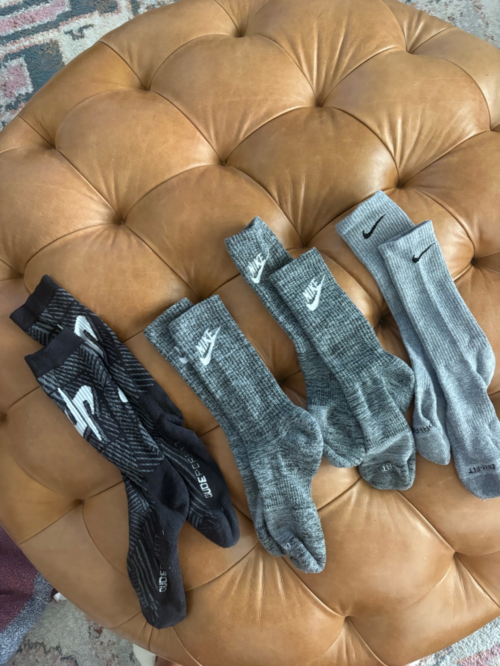 Bundle of gray smoke socks.